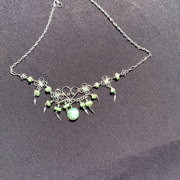 Green choker necklace - Picture 2 of 9